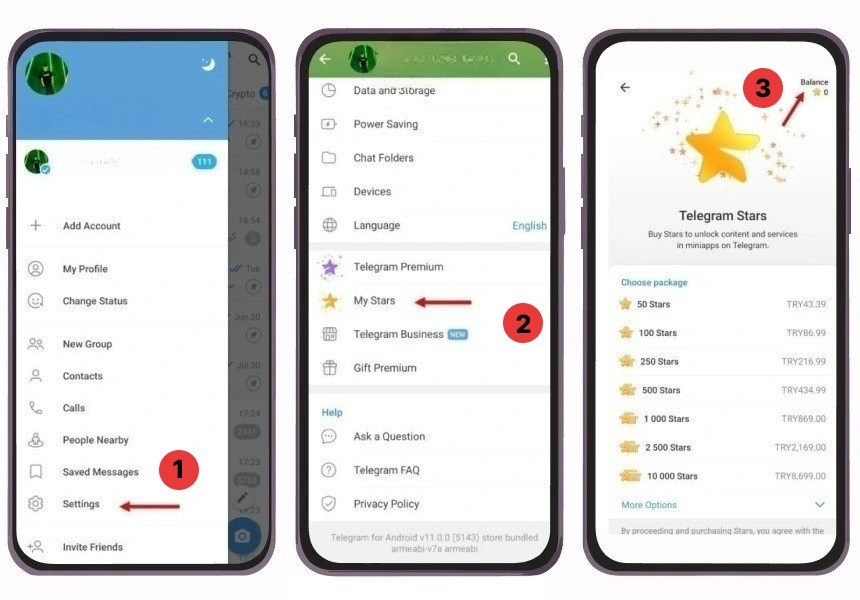 مشاهده موجودی تلگرام