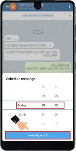 مراحل ارسال پیام زمان‌بندی شده در تلگرام