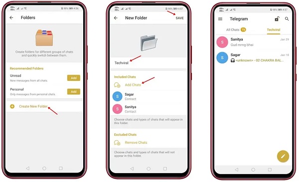 آموزش ساخت پوشه در تلگرام اندروید