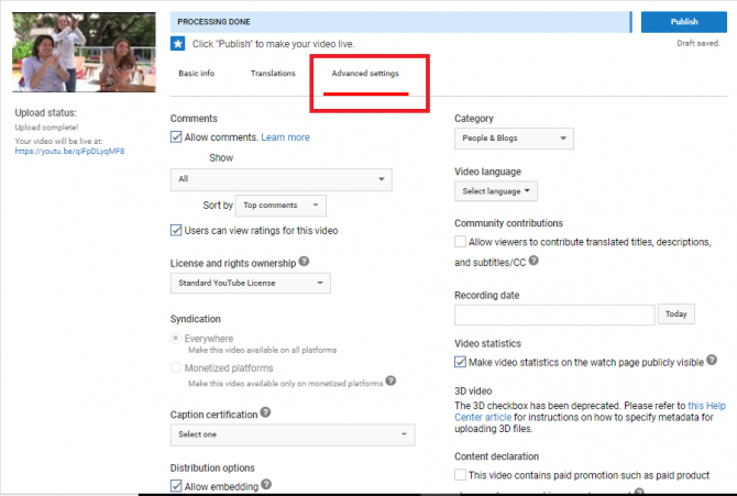 آموزش انتشار ویدیو در یوتیوب - مرحله ۴