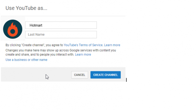 انتخاب نام برای ساخت کانال یوتیوب