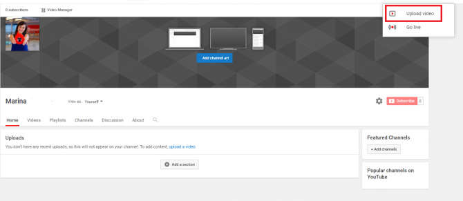 آموزش انتشار ویدیو در یوتیوب - مرحله ۱