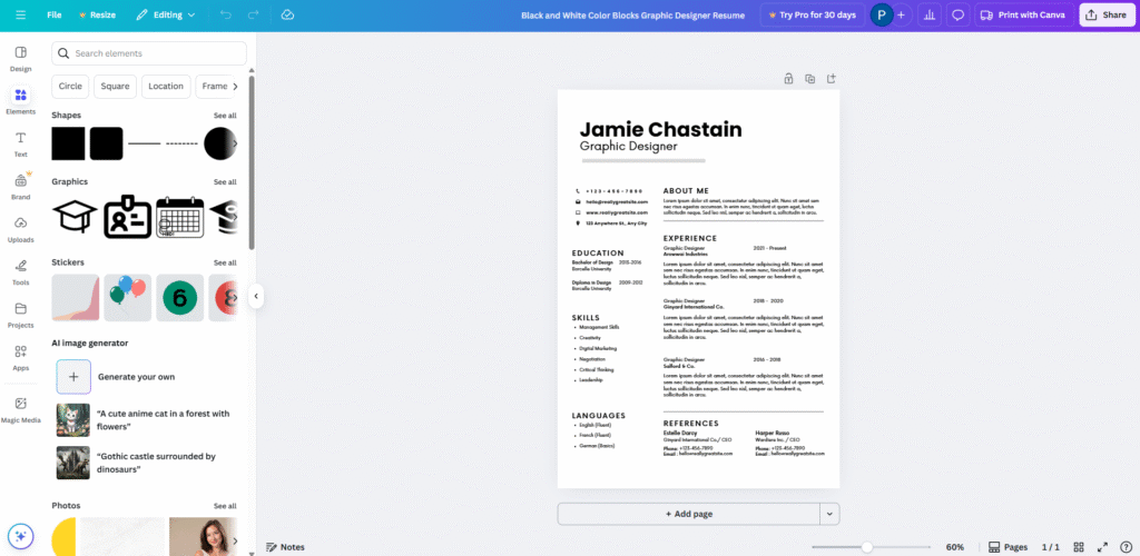 آموزش ساخت رزومه با کانوا - ۵