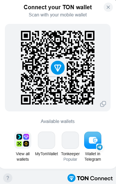 اتصال کیف پول TON