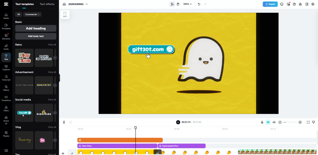 افزودن متن، زیرنویس و استیکر