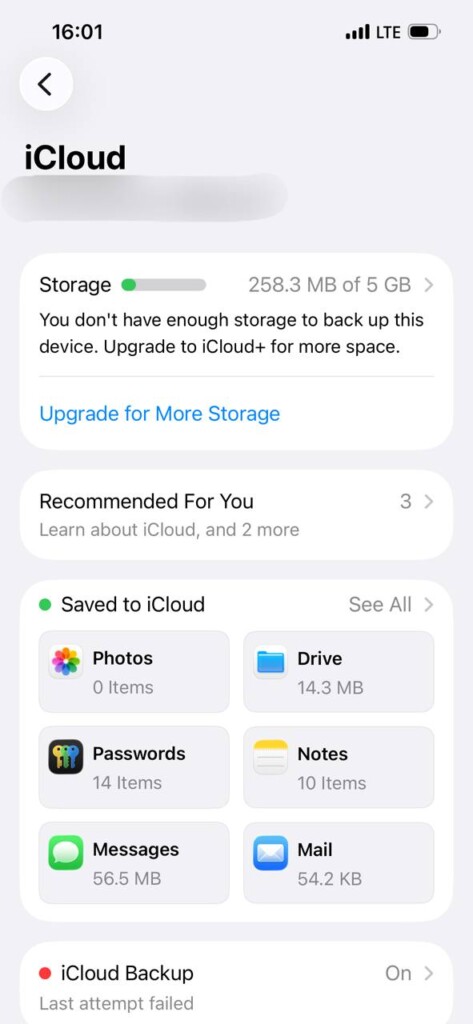 بررسی میزان فضای اشغال شده در آیکلود - ۳