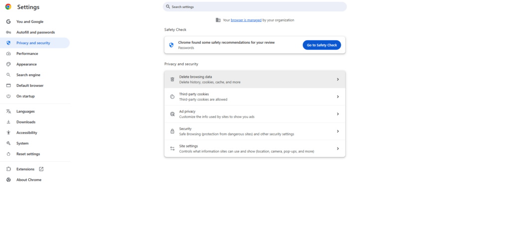 پاک کردن کش مرورگر کروم - ۱