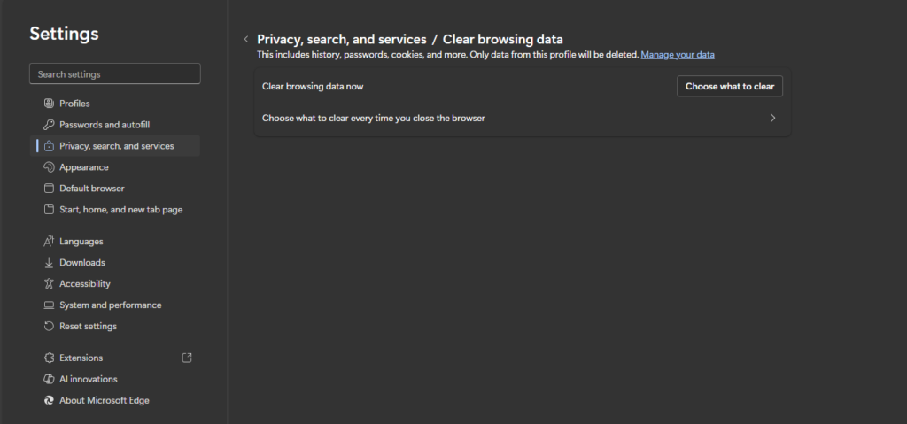 پاک کردن کش مرورگراج-۱