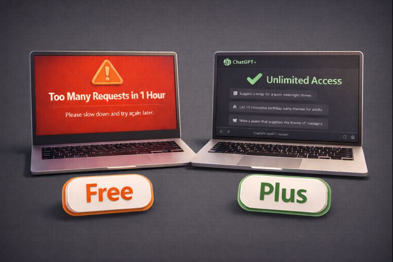 مقایسه محدودیت ساعتی در حسابهای رایگان و پلاس