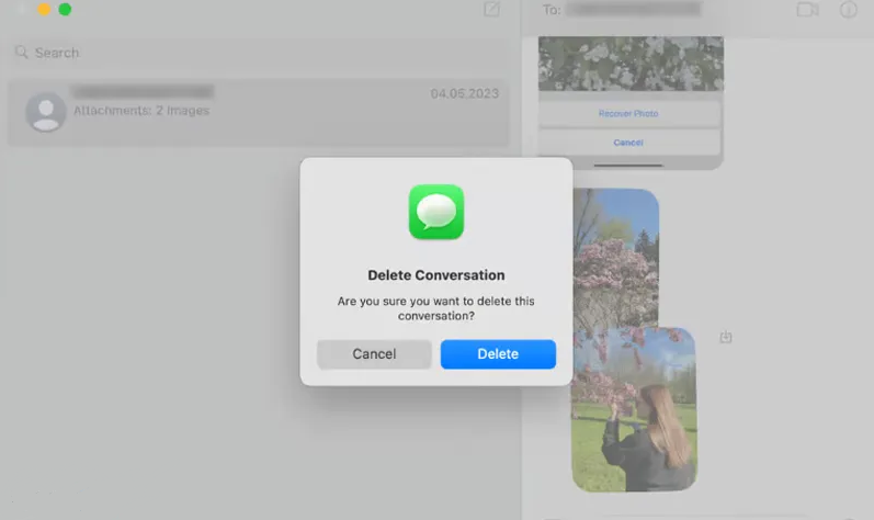 حذف پیام‌ها و پیوست‌ها در مک