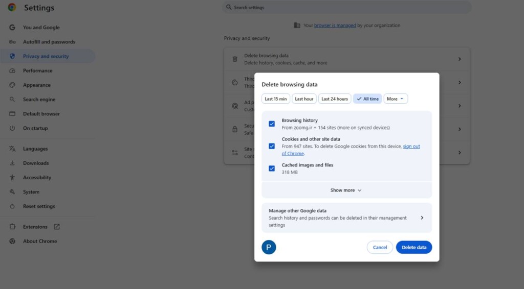 مراحل پاک‌سازی داده‌های مرورگر