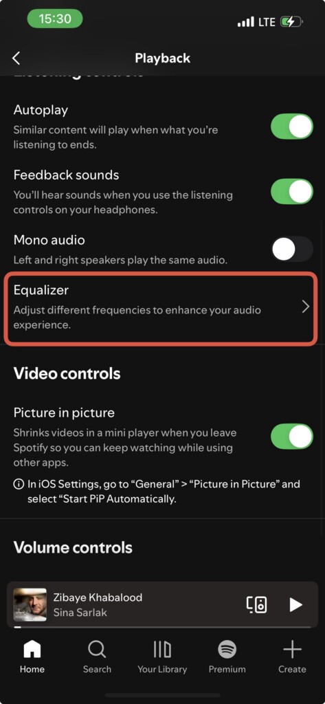 بهترین تنظیمات اسپاتیفای در حالت خودرو-۳