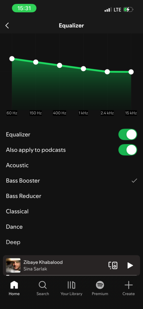 بهترین تنظیمات اسپاتیفای در حالت خودرو-۴