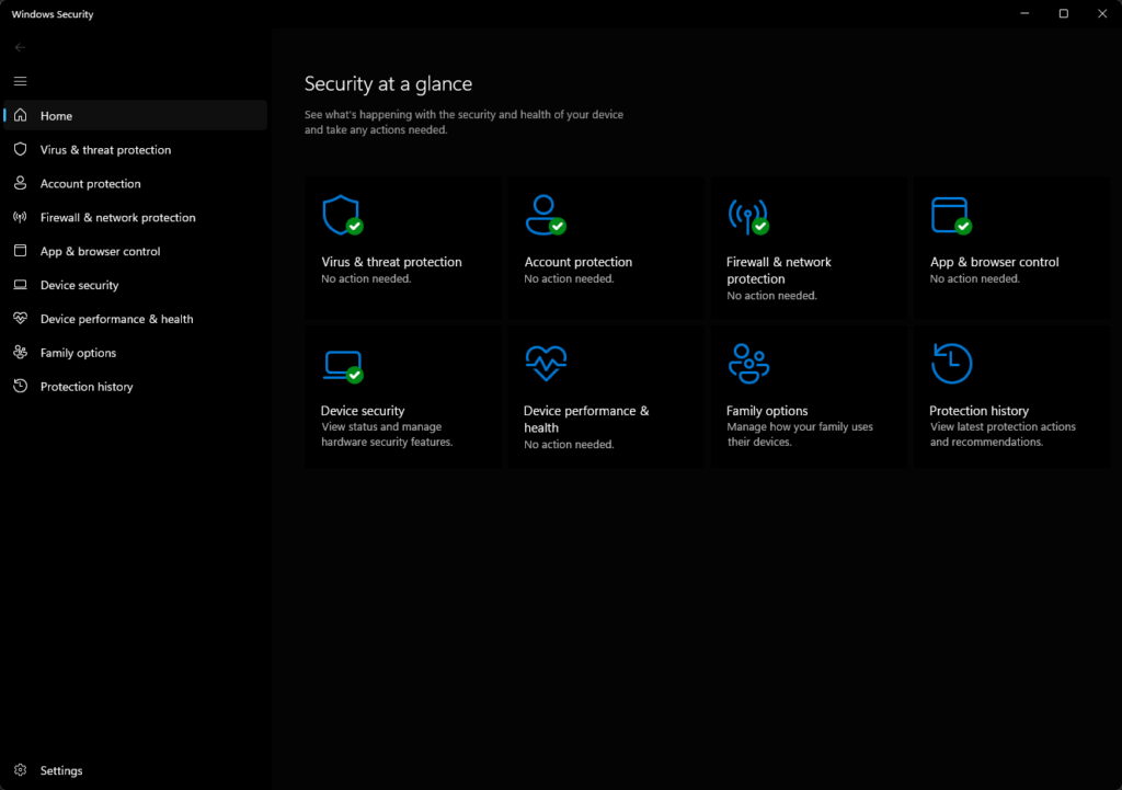 بازکردن Windows Security