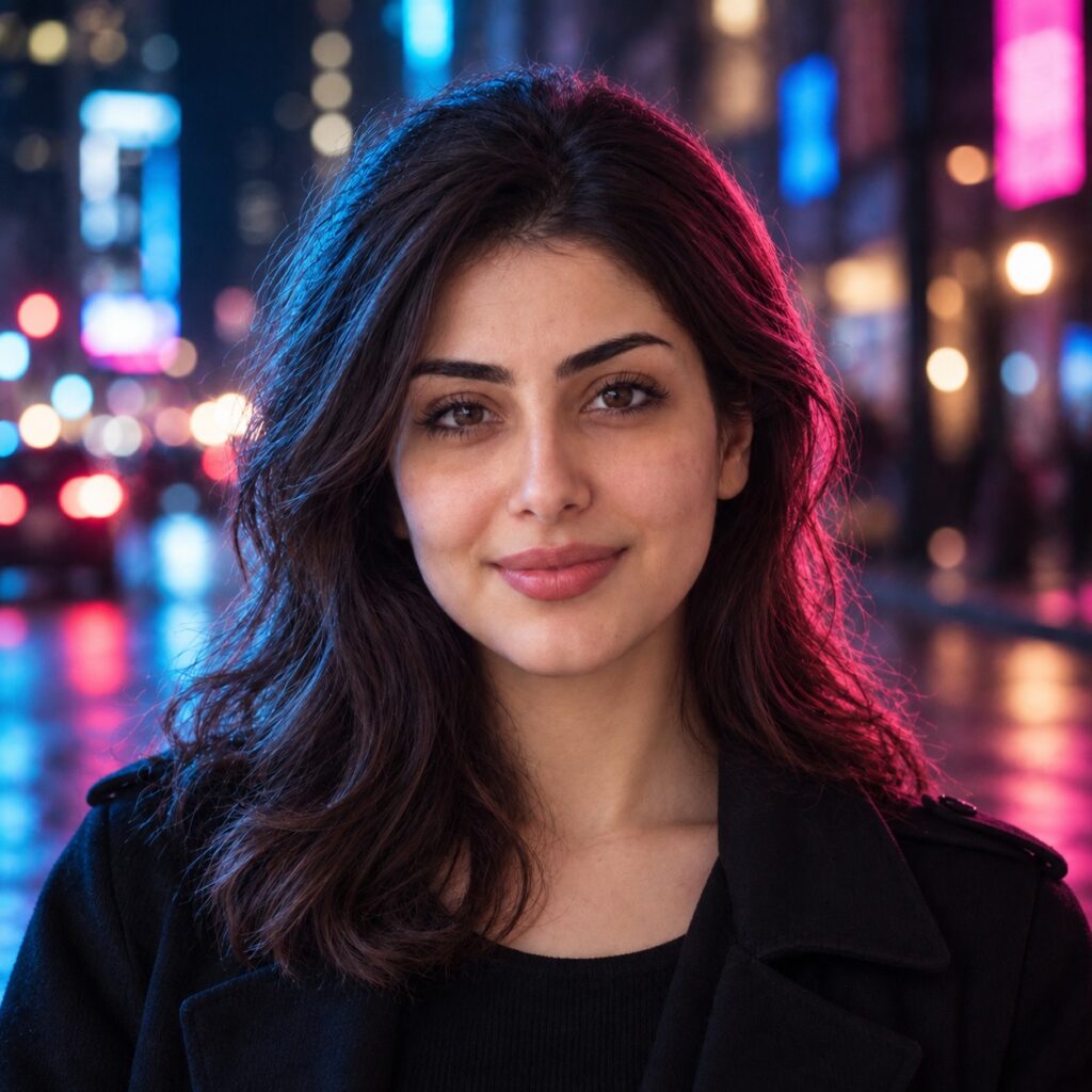 عکس پروفایل دخترانه با نور نئونی