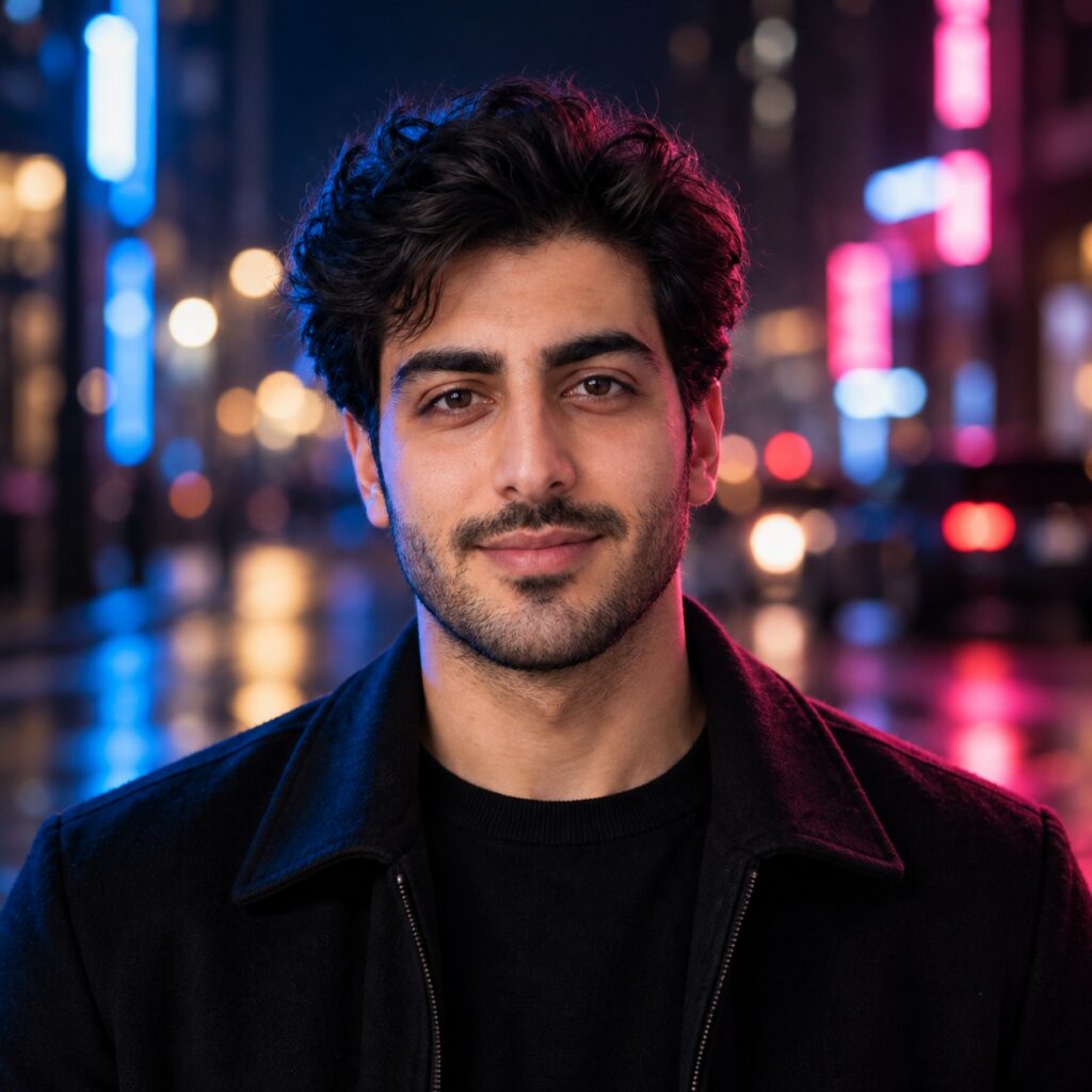 عکس پروفایل پسرانه با نور نئونی